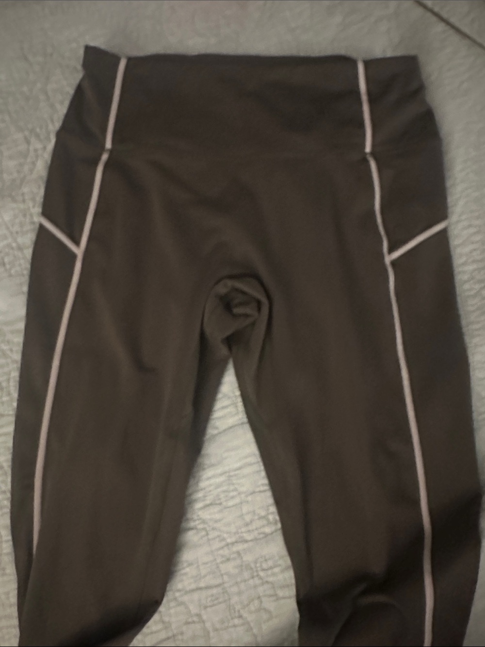 FP Movement by Free People Green Leggings with Grey Piping